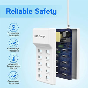 10-Port Charging Station